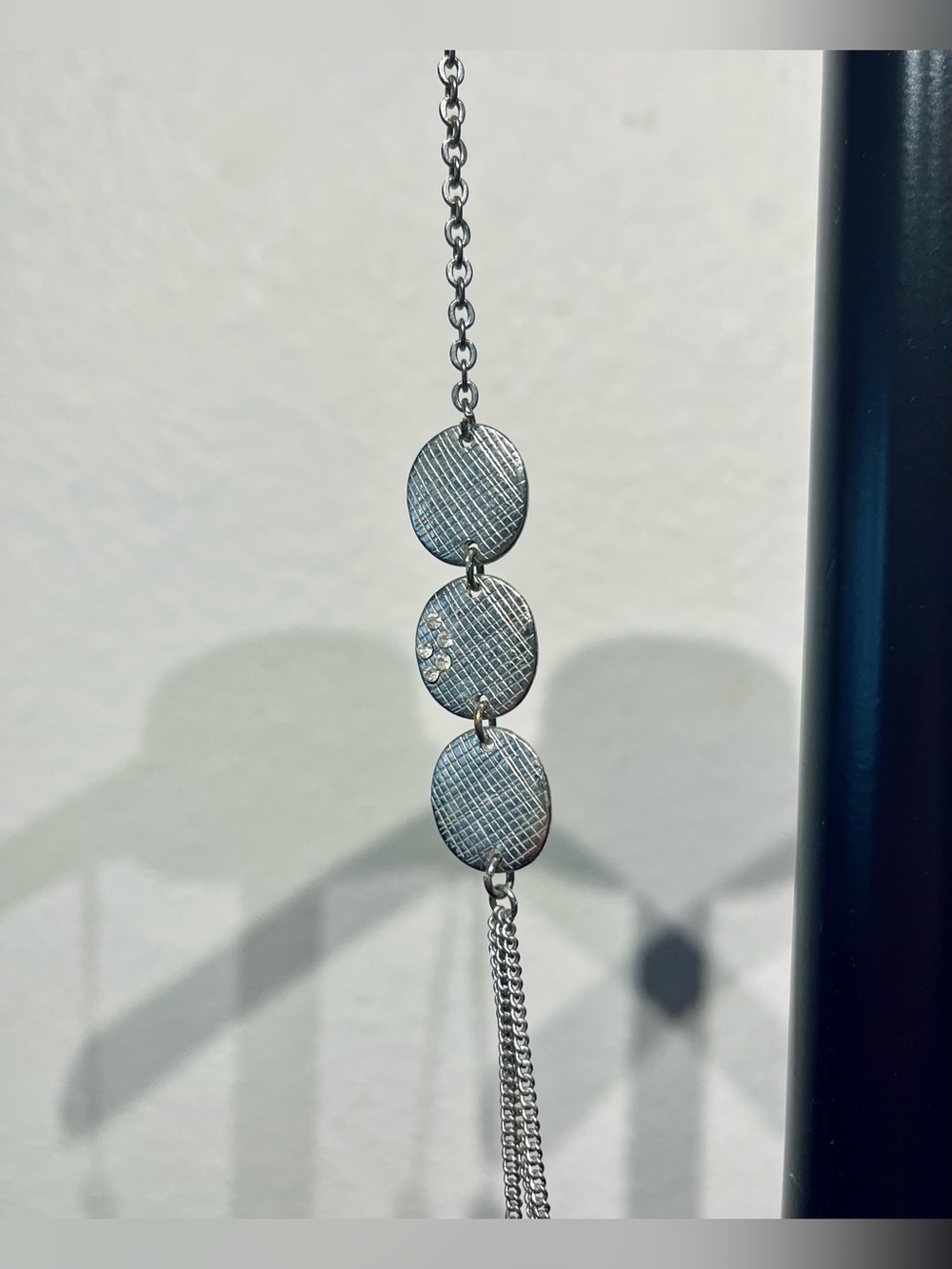 Vintage Silver-Tone Multi-Disc Chain Necklace - Picture 2 of 5